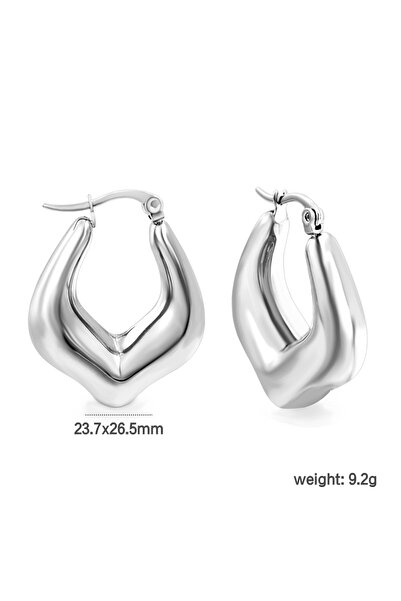 Choice EA324901S Hollow U Shape Peach Heart Earrings Girls Stainless Steel Jewelry Fashion Vintage Earrings