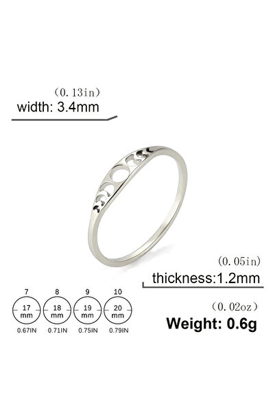 Choice خاتم سكايرم الفضي المكون من 8 حلقات على شكل هلال من الفولاذ المقاوم للصدأ للنساء، مجوهرات تميمة ساحرة 2025