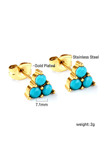 Choice 749KG LUXUSTEEL Square Knit Texture Stud Earrings For Women Girls Stainless Steel Braided Geometric