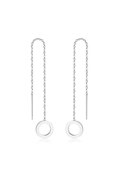 Choice EA507401S 1Pairs Danles Pendants Drop Earrings Stainless Steel 18k Gold Plated Tassel Chains Long Ea