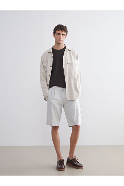 LC Waikiki Gray Standard Fit Dobby Men's Shorts