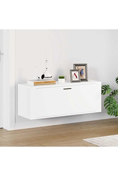 vidaxl Wall Shoe Cabinet White 100x35x38 cm Engineered Wood