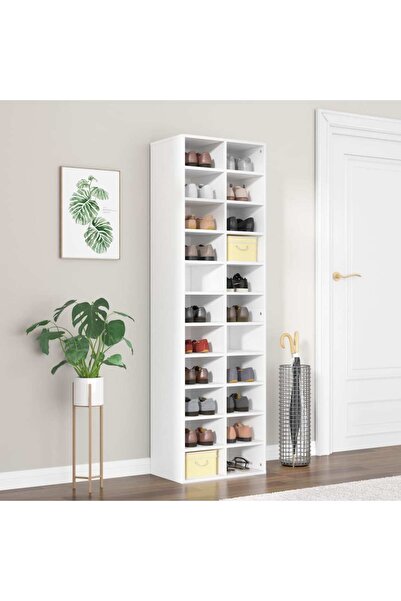 vidaxl Shoe Cabinet White 54x34x183 cm Engineered Wood