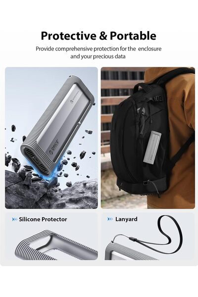 Orico علبة SSD M.2 NVMe من الألومنيوم، USB 3.2 من الجيل الثاني (10 جيجابت في الثانية)، بدون أدوات، تدعم مفتاح M/B وM 2230/