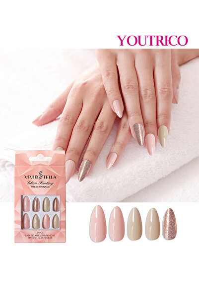 Youtrico أظافر صناعية للنساء، أظافر مطبوعة يدويًا، ديكور 10D، أجواء الخريف وا...