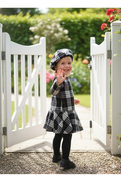 Şimo Butik Κοριτσίστικο κοντό φόρεμα με καπέλο Ξυλοκόπος Χειμερινό στενό κούφ...