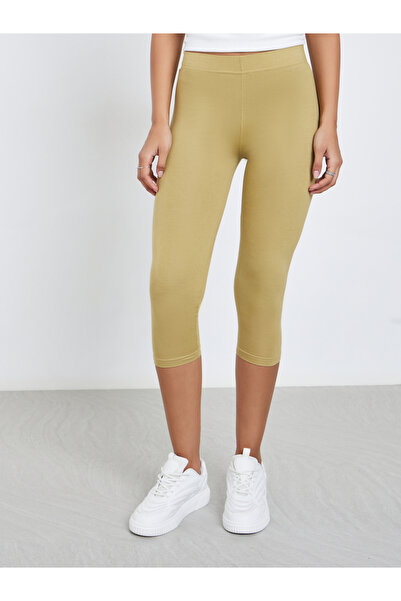 Styli Elastic Waistband Basic Capri Length Leggings