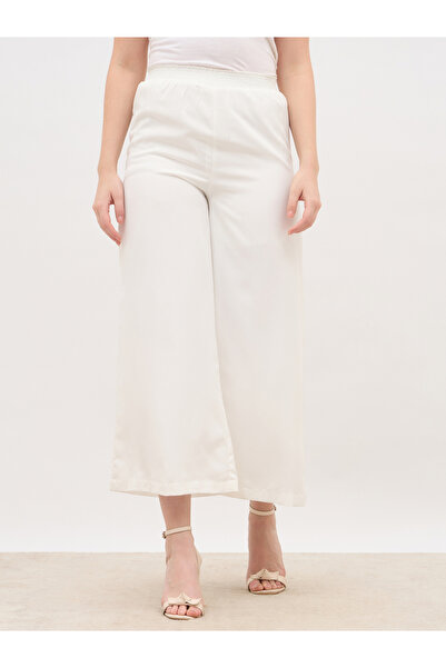 Styli Solid Wide Leg Culottes with Elastic Waist