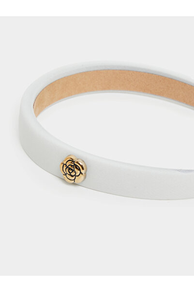 Styli White Headband with Flower Detail