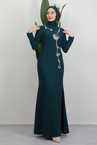 GİYZAMİLA Badem Evening Dress Emerald