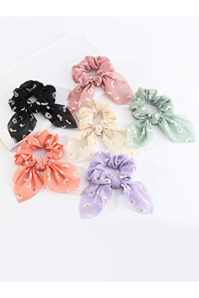Take Two By Styli Set of 6 - Floral Printed Bow Hair Tie