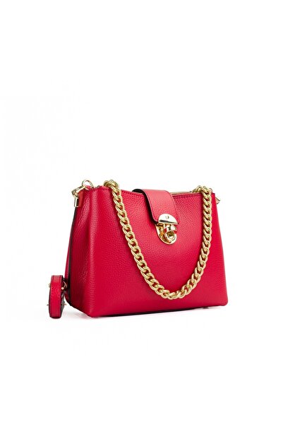 Posete Fagaras Poseta Piele Mini Noelle - ROSU, 4 Compartimente, 1 buzunar, 1...