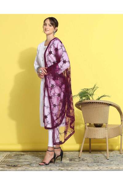 iza دوباتا مطرزة بشبكة أرجوانية