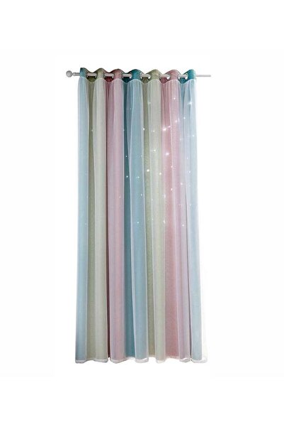 fulina Blackout Curtains, Double Layer Star Cut Out Gradient Window Curtains for Bedroom Living Room