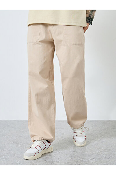 Styli Men Beige Elasticated Cuff Jogger Pants