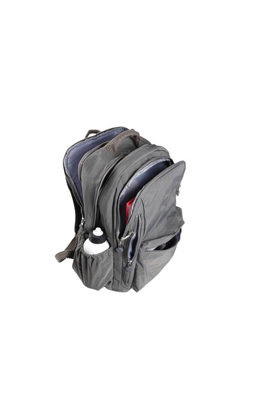 Bagacar 1094 Waterproof Imported Crinkle Fabric School and Daily Backpack with Laptop Compartment Gray