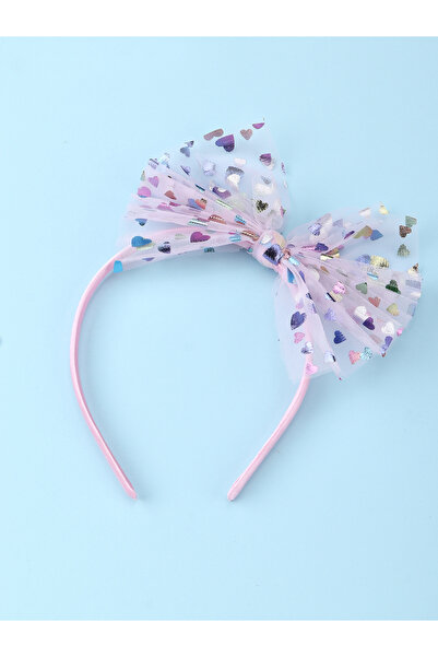Take Two By Styli Girl Mesh Bow Heart Printed Headband