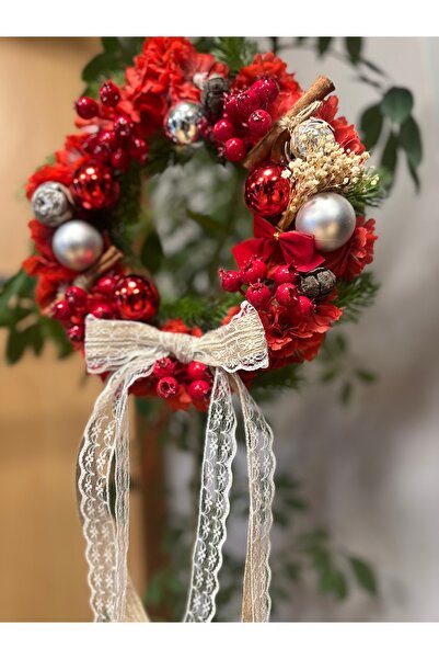 Marrone New Year's Door Ornament Wreath New Year's Gift Red Wreath