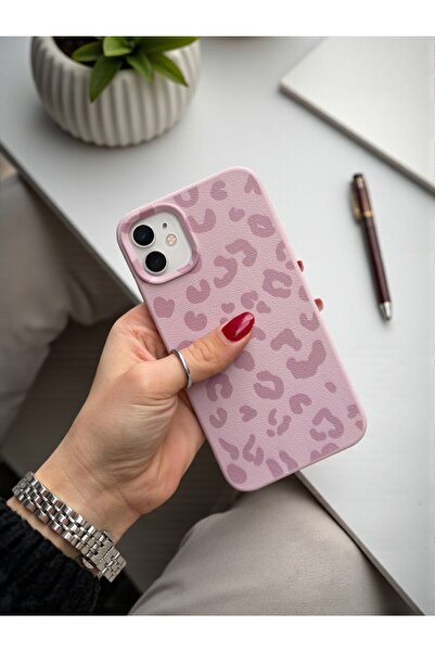 KVK PRİVACY iPhone 11 Uyumlu Pembe Leopar Desenli İnce Yumuşak Silikon Kılıf