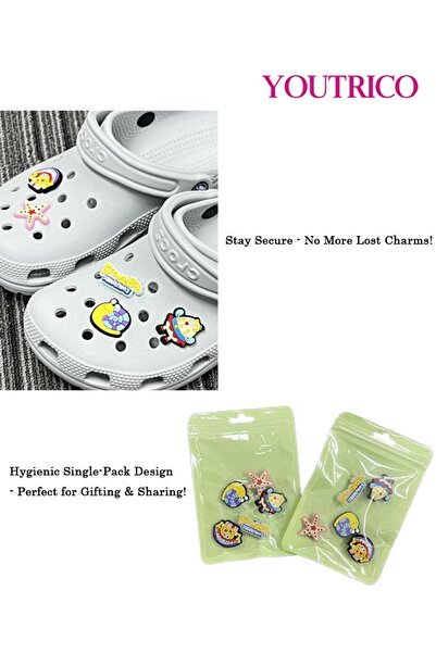 Youtrico 5 Pieces Cartoon Character Shoe Buckle - Cute Slipper Ornament