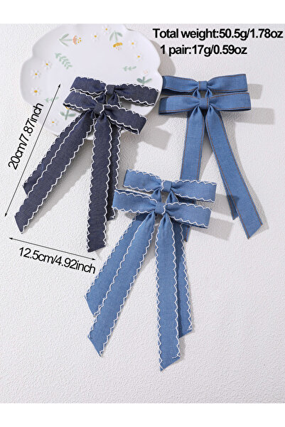 Take Two By Styli Set of 2 - Solid Bow Hair Clip