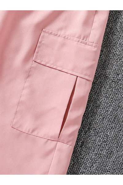 Take Two By Styli Teens Pink Solid Cargo Joggers