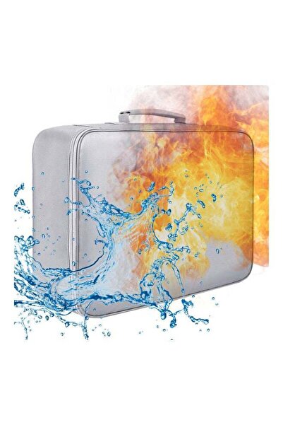 COOYA Fireproof Document Bag With Zipper Silver