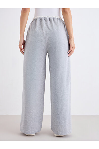Styli Grey Wide Leg Joggers with Drawstring