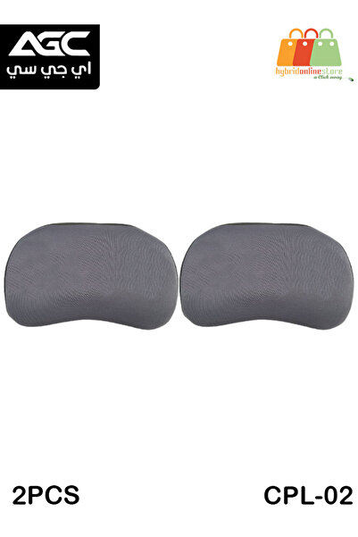 AGC CPL-02 Car Seat Neck & Back Support Cushion (2PCS) – Memory Foam for Comfort & Pain Relief Gray