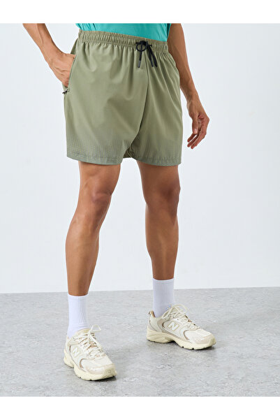 Styli Men Olive Regular Fit Printed Athleisure Shorts