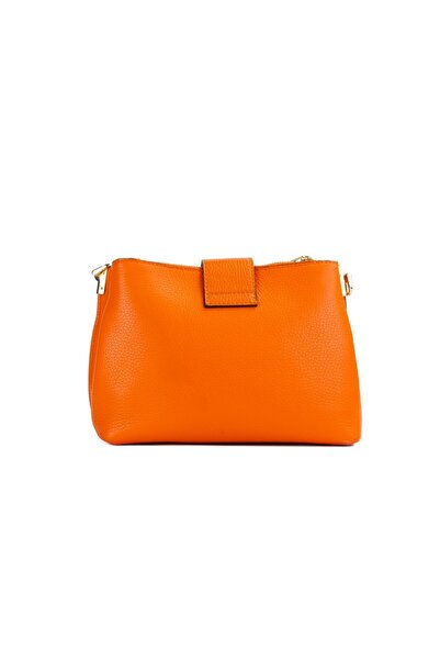 Posete Fagaras Mini Noelle Leather Purse - ORANGE, 4 Compartments, 1 Pocket, 1 Adjustable Strap Max. 122 cm