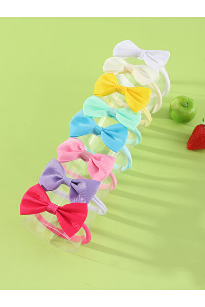 Take Two By Styli Set of 8 - Girls Solid Bow Hair Ties