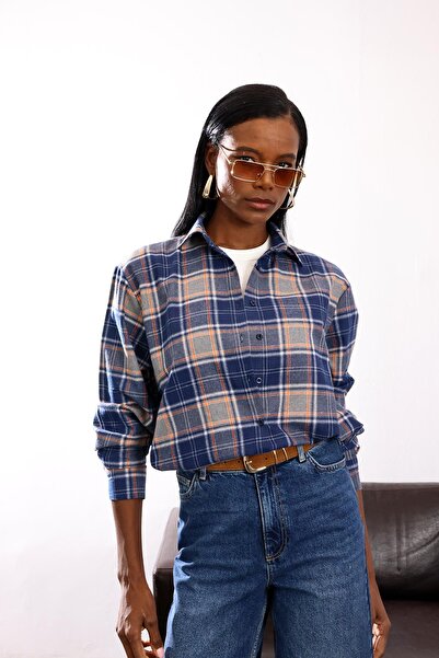 5in1Canpolat Πουκάμισο Ξυλοκόπος με καρό σκούρο μπλε 251045