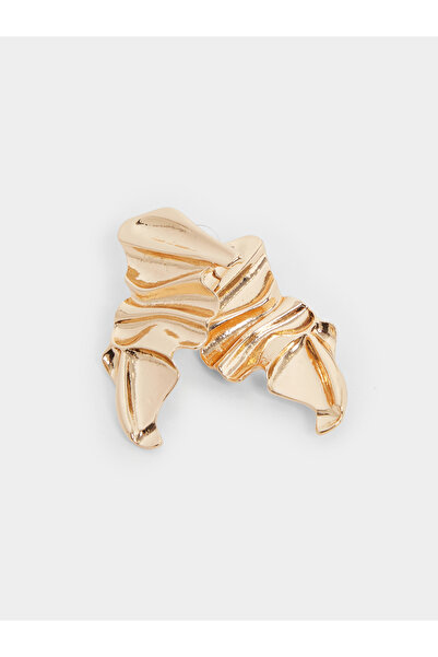 Styli Gold Tone Textured Earrings