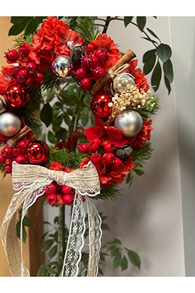 Marrone New Year's Door Ornament Wreath New Year's Gift Red Wreath