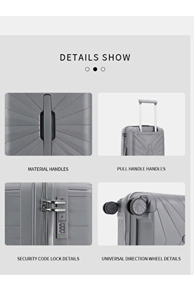 PK PARTNER 3 PIECE TRAVEL TRUNK TROLLEY LUGGAGE AND SUITCASE CABIN APPROVED BAG WITH BEAUTY CASE PP MATERIAL 36