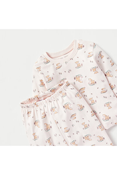 Juniors All-Over Animal Print T-shirt and Pyjama Set