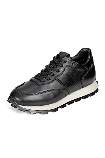 Byterre Riccardo black genuine leather handmade sports shoes