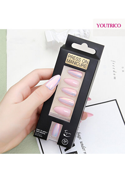 Youtrico أظافر صناعية على شكل عين القطة للنساء، مرآة ناعمة، مقطوعة بالماس، أظافر صناعية للحفلات والتجمعات