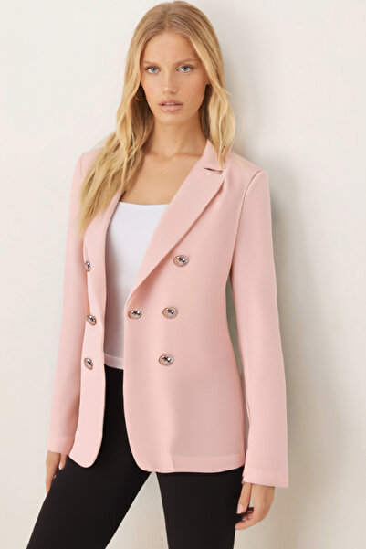 armonika Γυναικείο μπουφάν με κουμπιά σε ανοιχτό μπεζ χρώμα ARM-20K001151