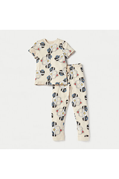 Juniors All-Over Print T-shirts and Pyjamas - Set of 3