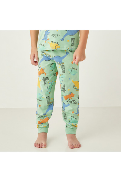 Juniors All-Over Dinosaur Print T-shirt and Pyjama Set
