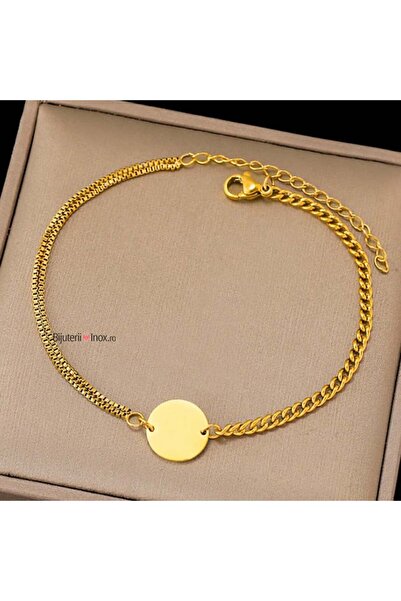 KEVSA Jewelry Brățară din oțel inoxidabil – Monedă norocoasă – BF906