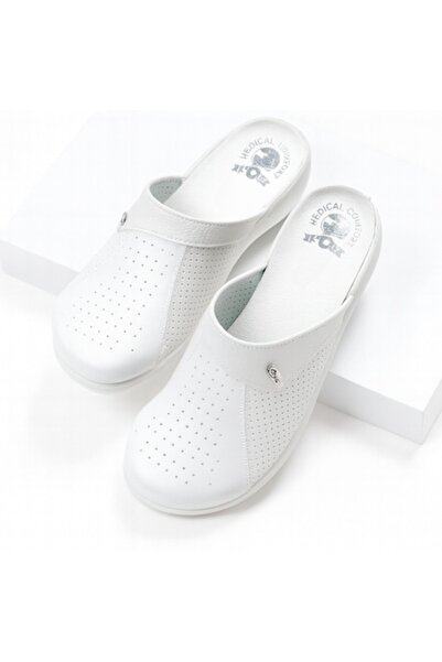 MediSab Ultra light anatomical medical clogs, ecological leather, color WHITE -103i