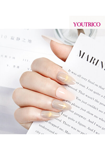 Youtrico Women cat-eye false nails,smooth mirror,diamond-cut,party and gathering press on nails