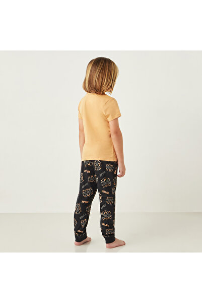Juniors Tiger Print Short Sleeve T-shirt and Pyjama Set
