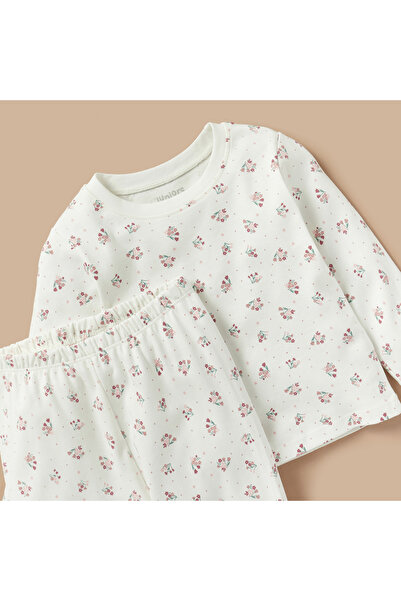 Juniors All-Over Floral Print T-shirt and Pyjama Set