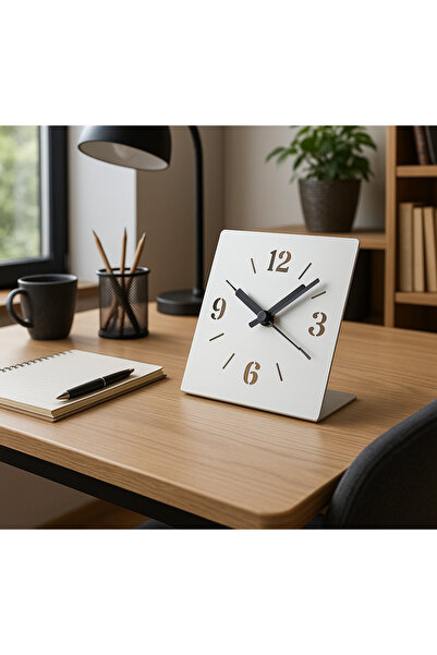 VoomeDesign Minimalist Ofis ve Ev İçin Dekoratif Metal Masaüstü Saati