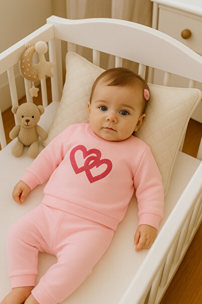 MBK GARDEN Heart Baby Set 0-3 Months (56-62 cm) – 100% Cotton, Soft Fabric, Comfortable Fit