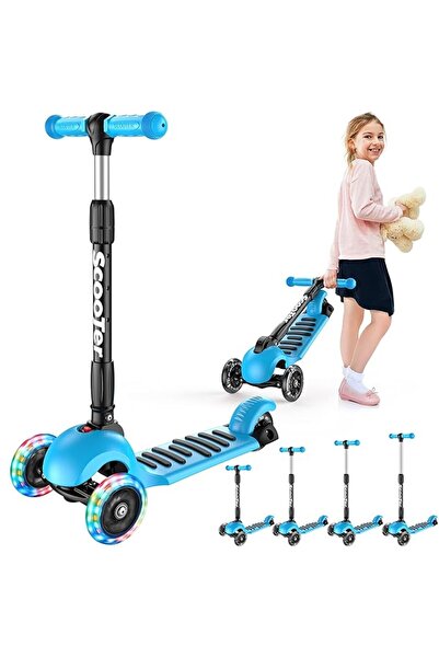 My modern game Kids scooter with LED lights, kick-start, three wheels, availa...